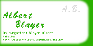 albert blayer business card